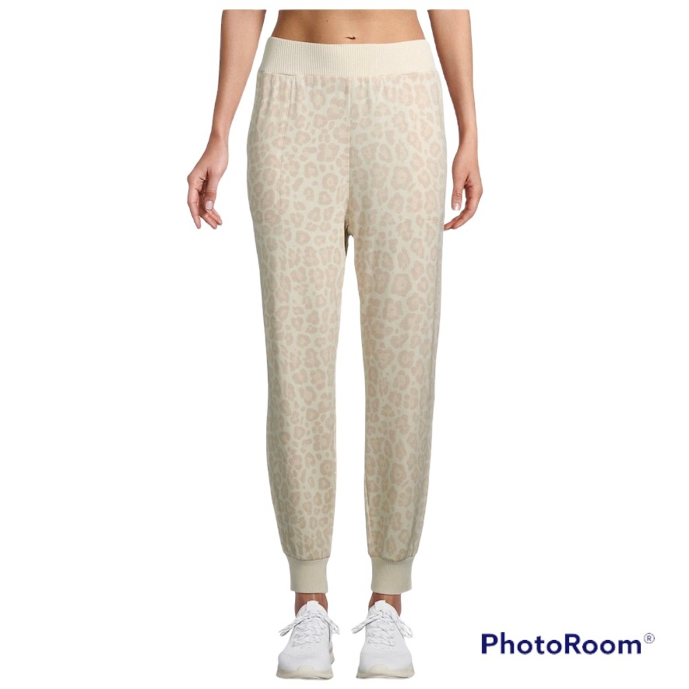NWT Splendid Joggers, Size XL, Light Beige with Leopard Print